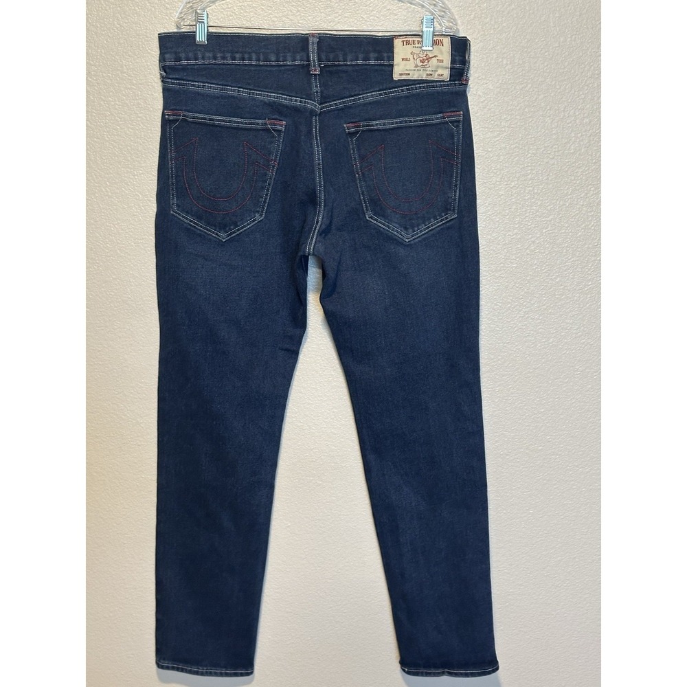 TRUE RELIGION Rocco Relaxed Skinny Jeans Blue Men's sz.34‎ Red Stitching